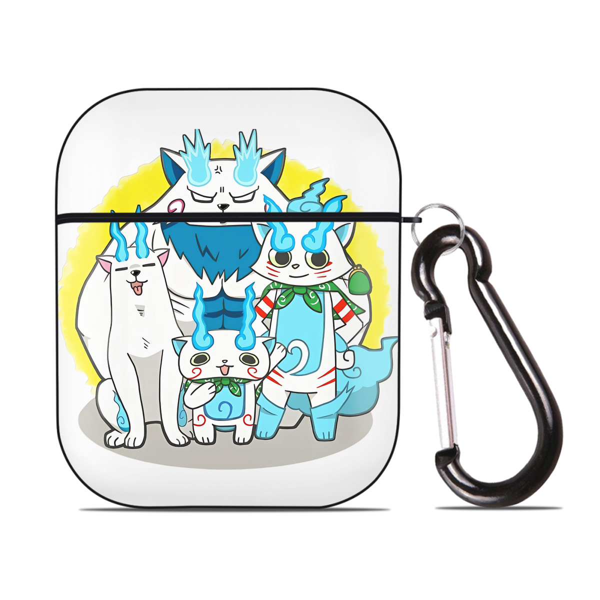 （画像用） 妖怪ウォッチ Yo-kai Watch AirPods 第2世代保護ケース ハードシェル ブラック 耐衝撃・防指紋・カラビナ付き