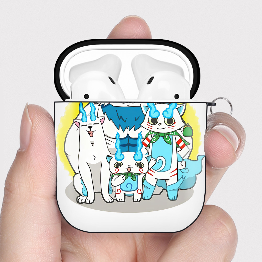 （画像用） 妖怪ウォッチ Yo-kai Watch AirPods 第2世代保護ケース ハードシェル ブラック 耐衝撃・防指紋・カラビナ付き