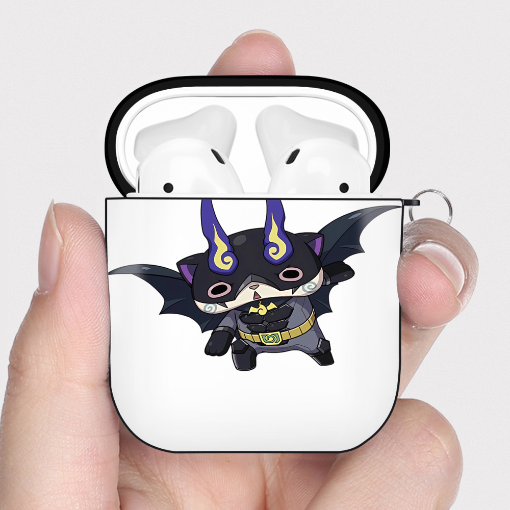 （画像用） 妖怪ウォッチ Yo-kai Watch AirPods 第2世代保護ケース ハードシェル ブラック 耐衝撃・防指紋・カラビナ付き