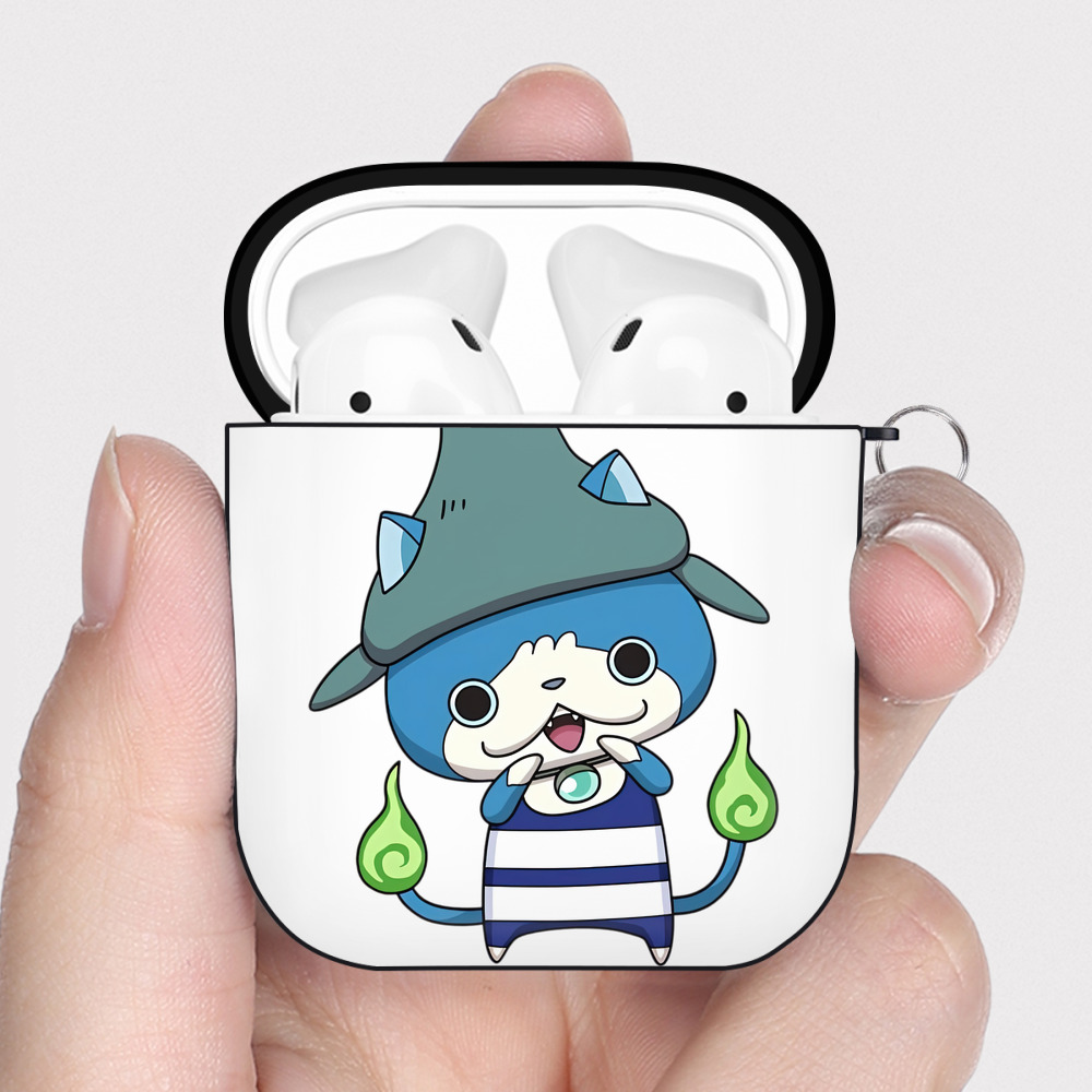 （画像用） 妖怪ウォッチ Yo-kai Watch AirPods 第2世代保護ケース ハードシェル ブラック 耐衝撃・防指紋・カラビナ付き