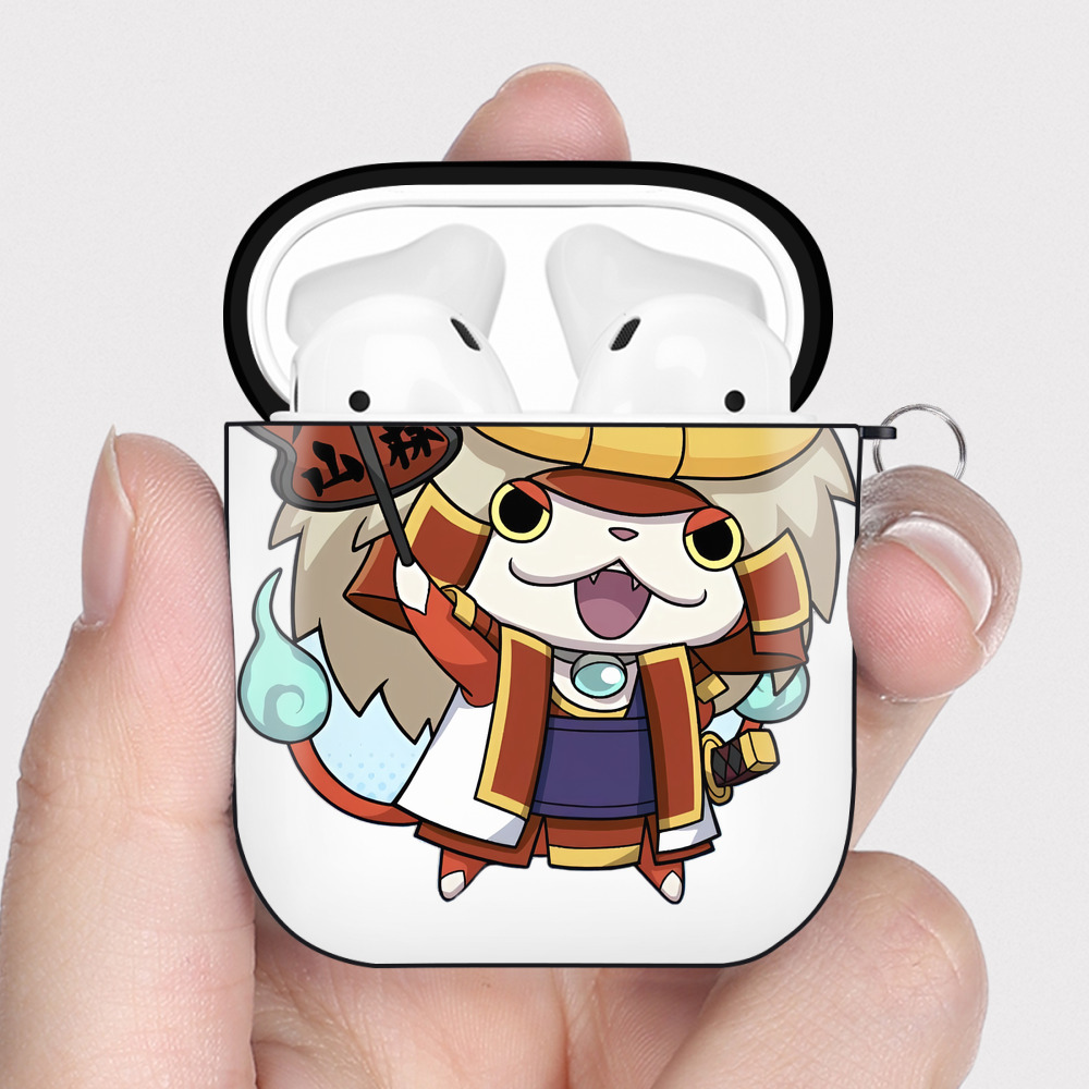 （画像用） 妖怪ウォッチ Yo-kai Watch AirPods 第2世代保護ケース ハードシェル ブラック 耐衝撃・防指紋・カラビナ付き