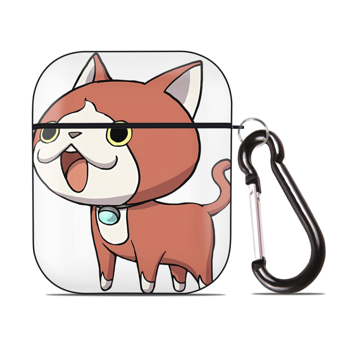 （画像用） 妖怪ウォッチ Yo-kai Watch AirPods 第2世代保護ケース ハードシェル ブラック 耐衝撃・防指紋・カラビナ付き