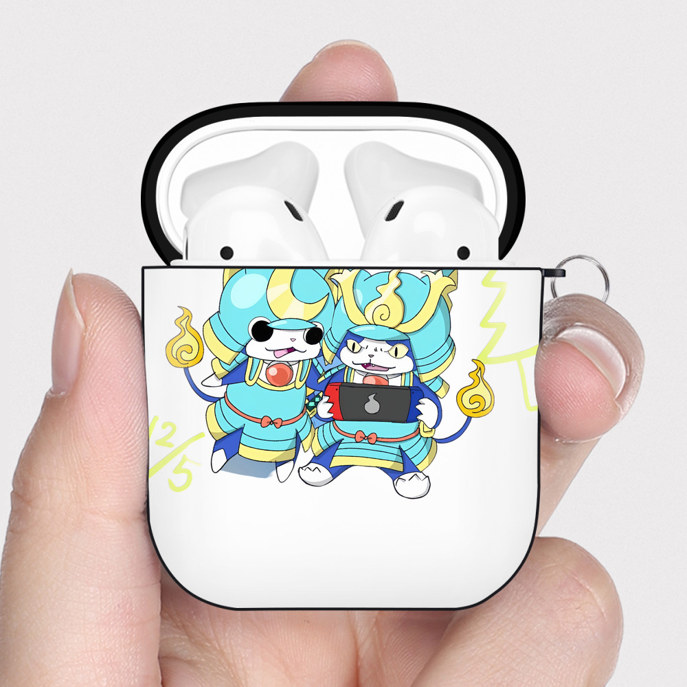 （画像用） 妖怪ウォッチ Yo-kai Watch AirPods 第2世代保護ケース ハードシェル ブラック 耐衝撃・防指紋・カラビナ付き
