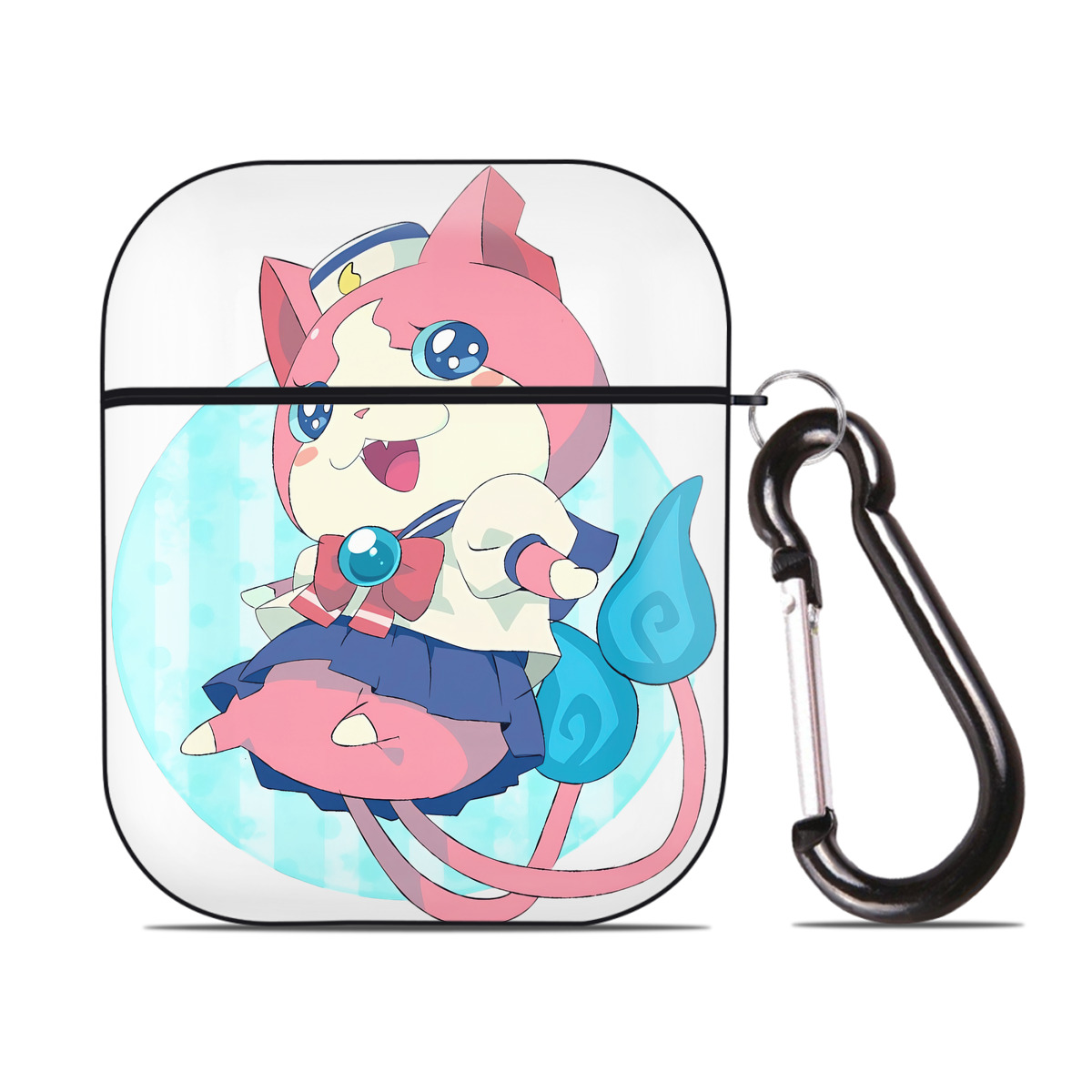 （画像用） 妖怪ウォッチ Yo-kai Watch AirPods 第2世代保護ケース ハードシェル ブラック 耐衝撃・防指紋・カラビナ付き