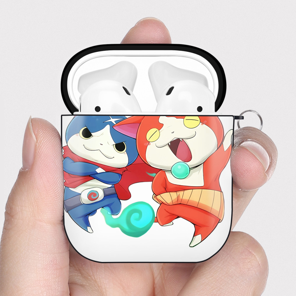 （画像用） 妖怪ウォッチ Yo-kai Watch AirPods 第2世代保護ケース ハードシェル ブラック 耐衝撃・防指紋・カラビナ付き