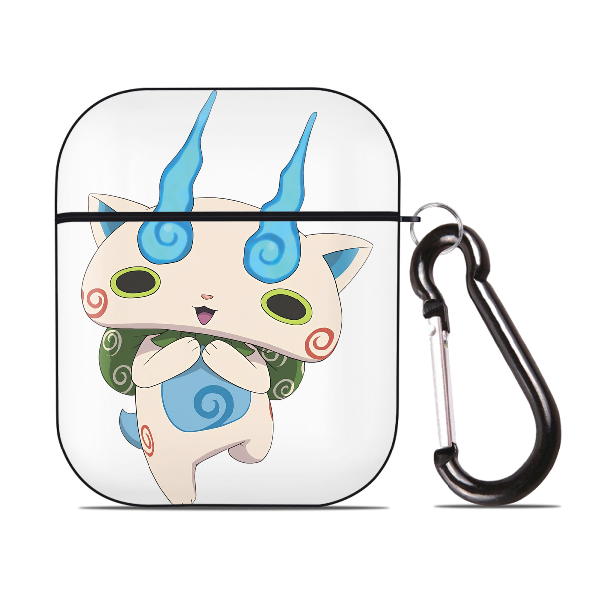 （画像用） 妖怪ウォッチ Yo-kai Watch AirPods 第2世代保護ケース ハードシェル ブラック 耐衝撃・防指紋・カラビナ付き