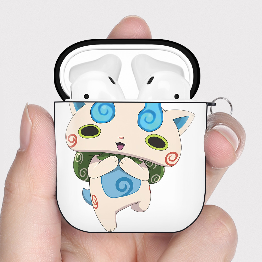 （画像用） 妖怪ウォッチ Yo-kai Watch AirPods 第2世代保護ケース ハードシェル ブラック 耐衝撃・防指紋・カラビナ付き
