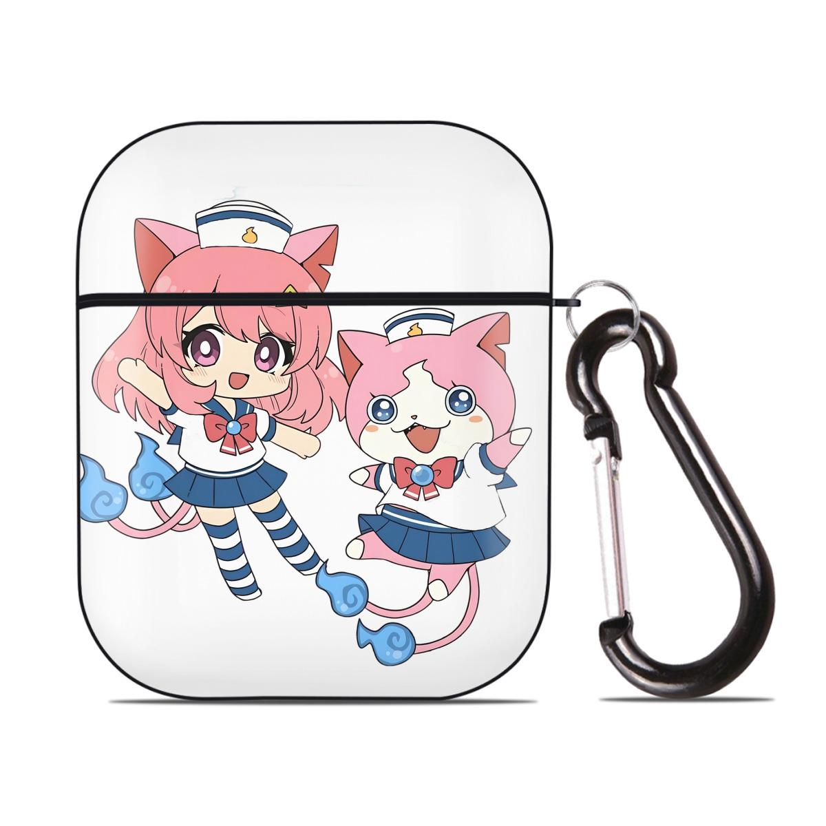 （画像用） 妖怪ウォッチ Yo-kai Watch AirPods 第2世代保護ケース ハードシェル ブラック 耐衝撃・防指紋・カラビナ付き