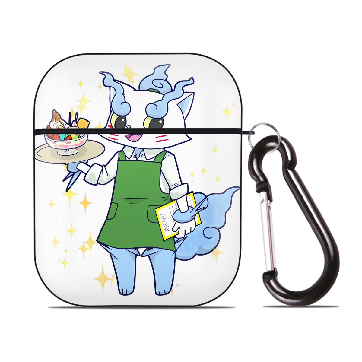 （画像用） 妖怪ウォッチ Yo-kai Watch AirPods 第2世代保護ケース ハードシェル ブラック 耐衝撃・防指紋・カラビナ付き
