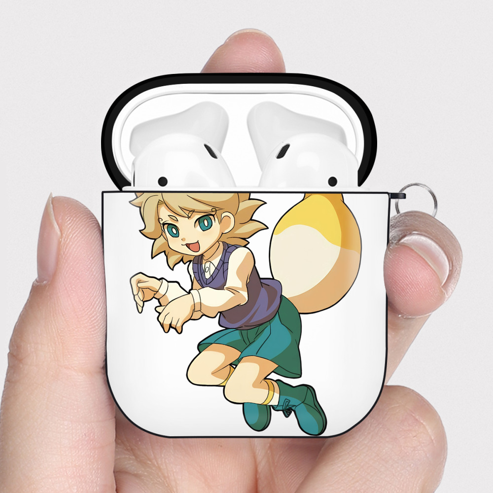 （画像用） 妖怪ウォッチ Yo-kai Watch AirPods 第2世代保護ケース ハードシェル ブラック 耐衝撃・防指紋・カラビナ付き