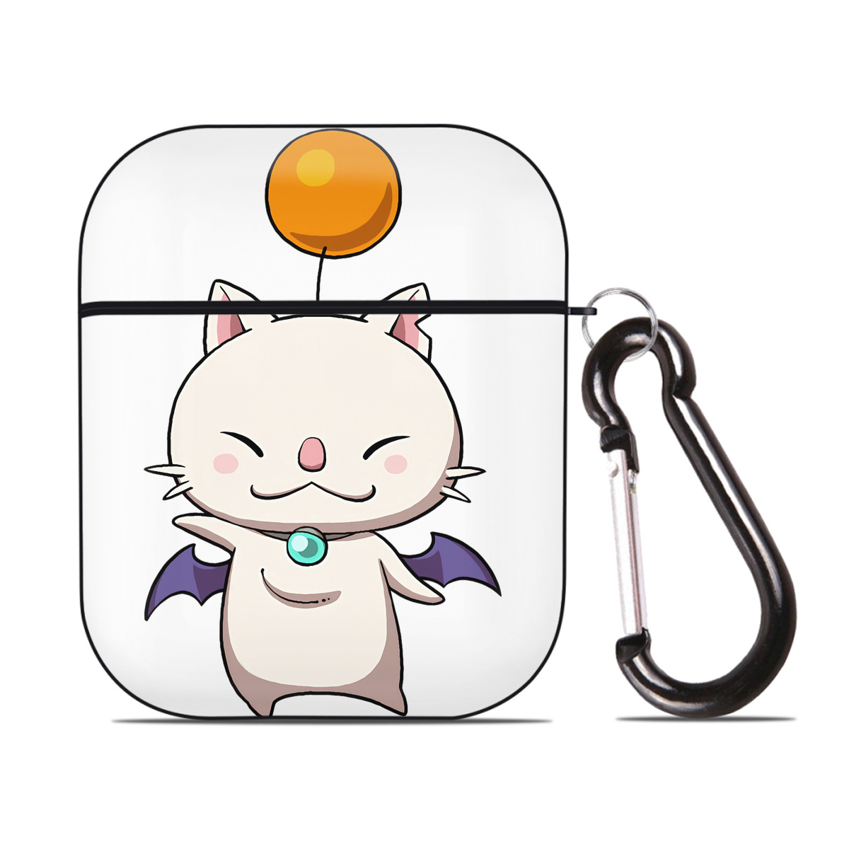 （画像用） 妖怪ウォッチ Yo-kai Watch AirPods 第2世代保護ケース ハードシェル ブラック 耐衝撃・防指紋・カラビナ付き