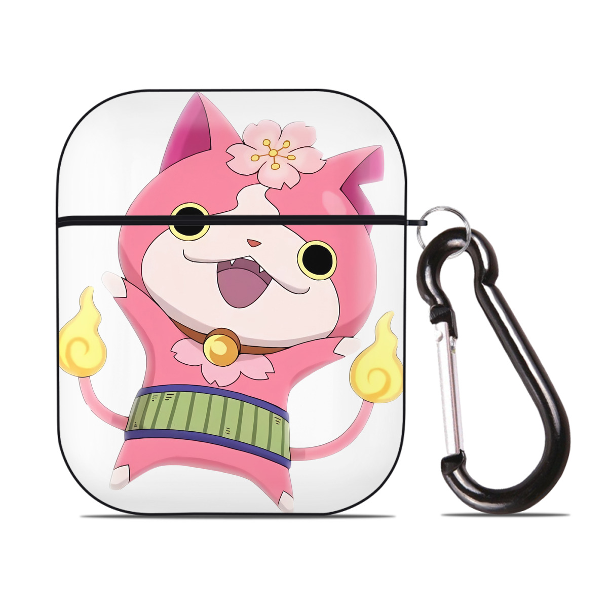 （画像用） 妖怪ウォッチ Yo-kai Watch AirPods 第2世代保護ケース ハードシェル ブラック 耐衝撃・防指紋・カラビナ付き