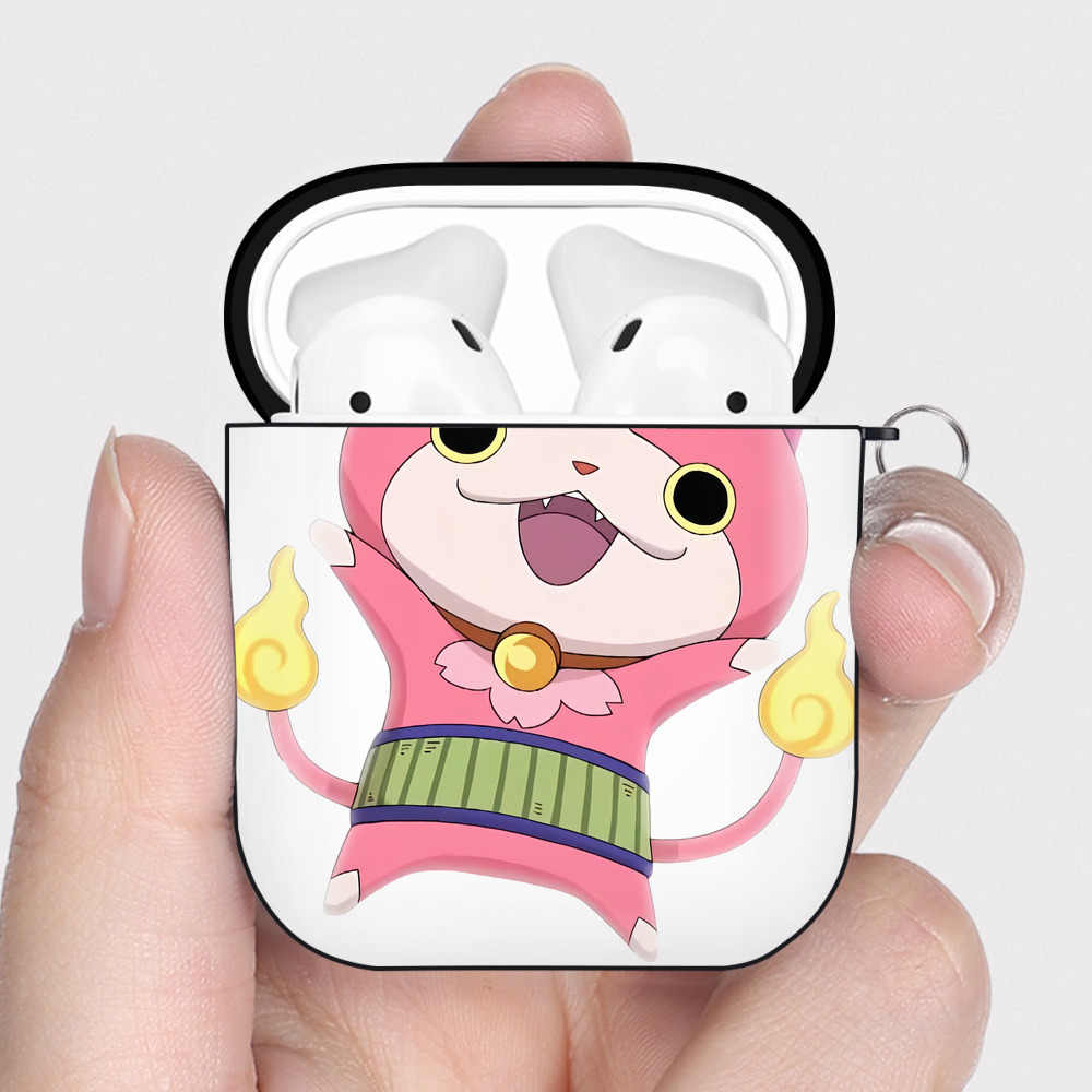 （画像用） 妖怪ウォッチ Yo-kai Watch AirPods 第2世代保護ケース ハードシェル ブラック 耐衝撃・防指紋・カラビナ付き