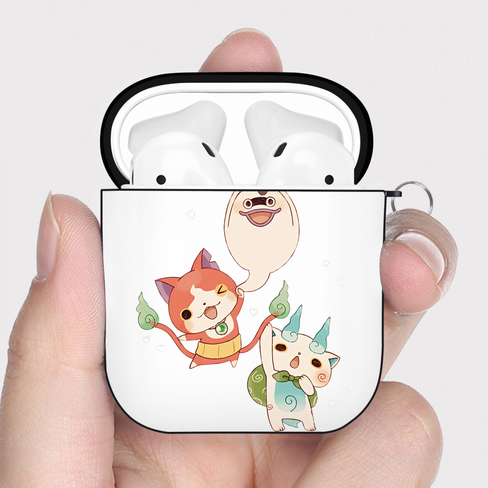 （画像用） 妖怪ウォッチ Yo-kai Watch AirPods 第2世代保護ケース ハードシェル ブラック 耐衝撃・防指紋・カラビナ付き