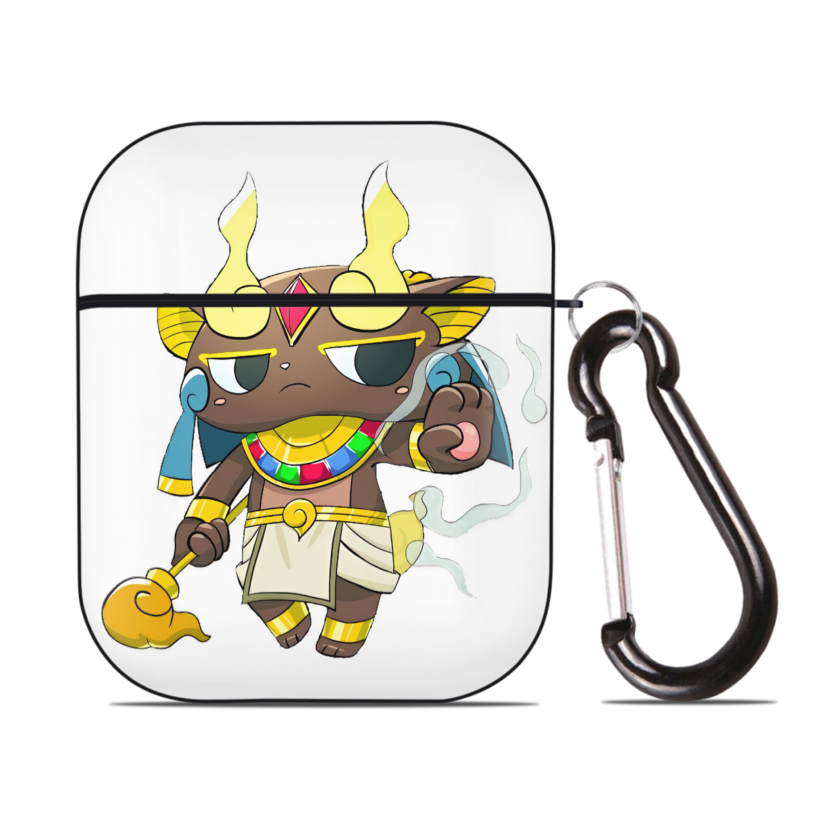 （画像用） 妖怪ウォッチ Yo-kai Watch AirPods 第2世代保護ケース ハードシェル ブラック 耐衝撃・防指紋・カラビナ付き