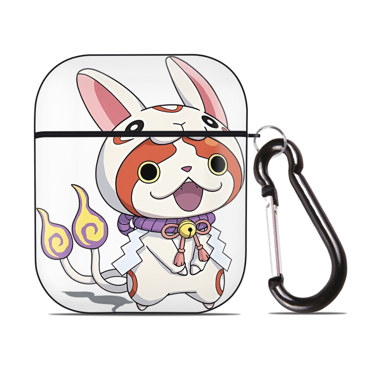 （画像用） 妖怪ウォッチ Yo-kai Watch AirPods 第2世代保護ケース ハードシェル ブラック 耐衝撃・防指紋・カラビナ付き
