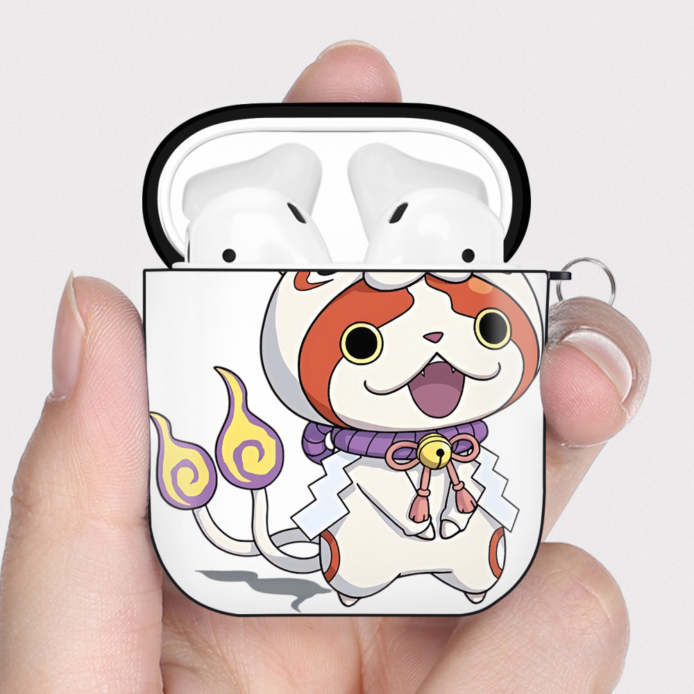 （画像用） 妖怪ウォッチ Yo-kai Watch AirPods 第2世代保護ケース ハードシェル ブラック 耐衝撃・防指紋・カラビナ付き