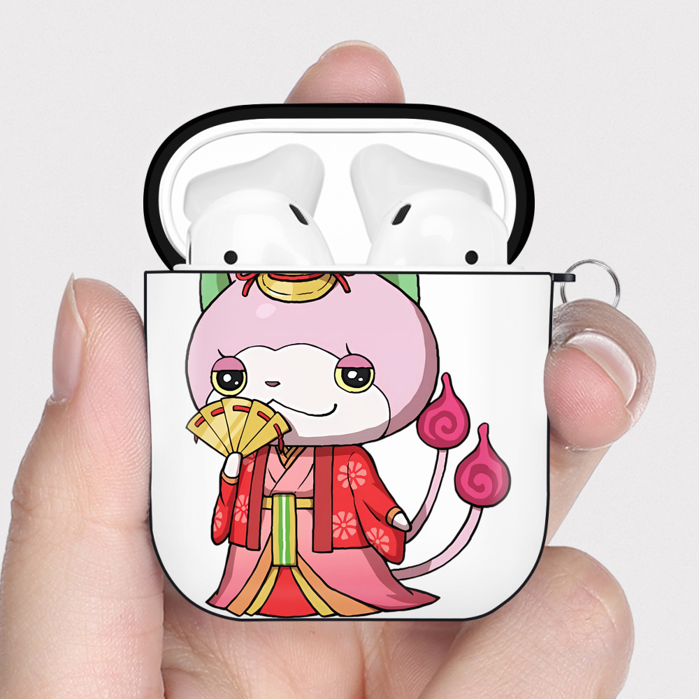 （画像用） 妖怪ウォッチ Yo-kai Watch AirPods 第2世代保護ケース ハードシェル ブラック 耐衝撃・防指紋・カラビナ付き