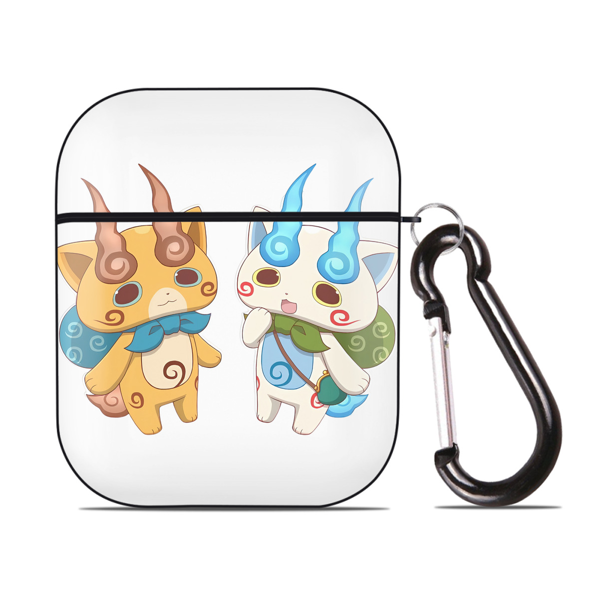 （画像用） 妖怪ウォッチ Yo-kai Watch AirPods 第2世代保護ケース ハードシェル ブラック 耐衝撃・防指紋・カラビナ付き