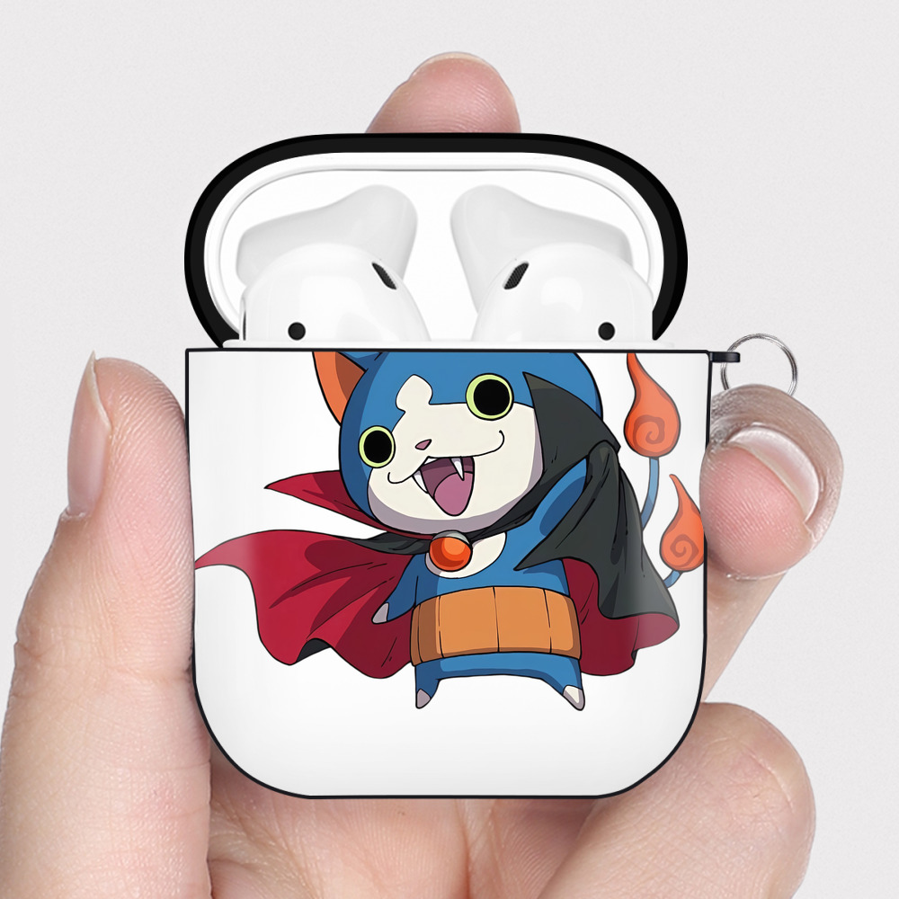 （画像用） 妖怪ウォッチ Yo-kai Watch AirPods 第2世代保護ケース ハードシェル ブラック 耐衝撃・防指紋・カラビナ付き