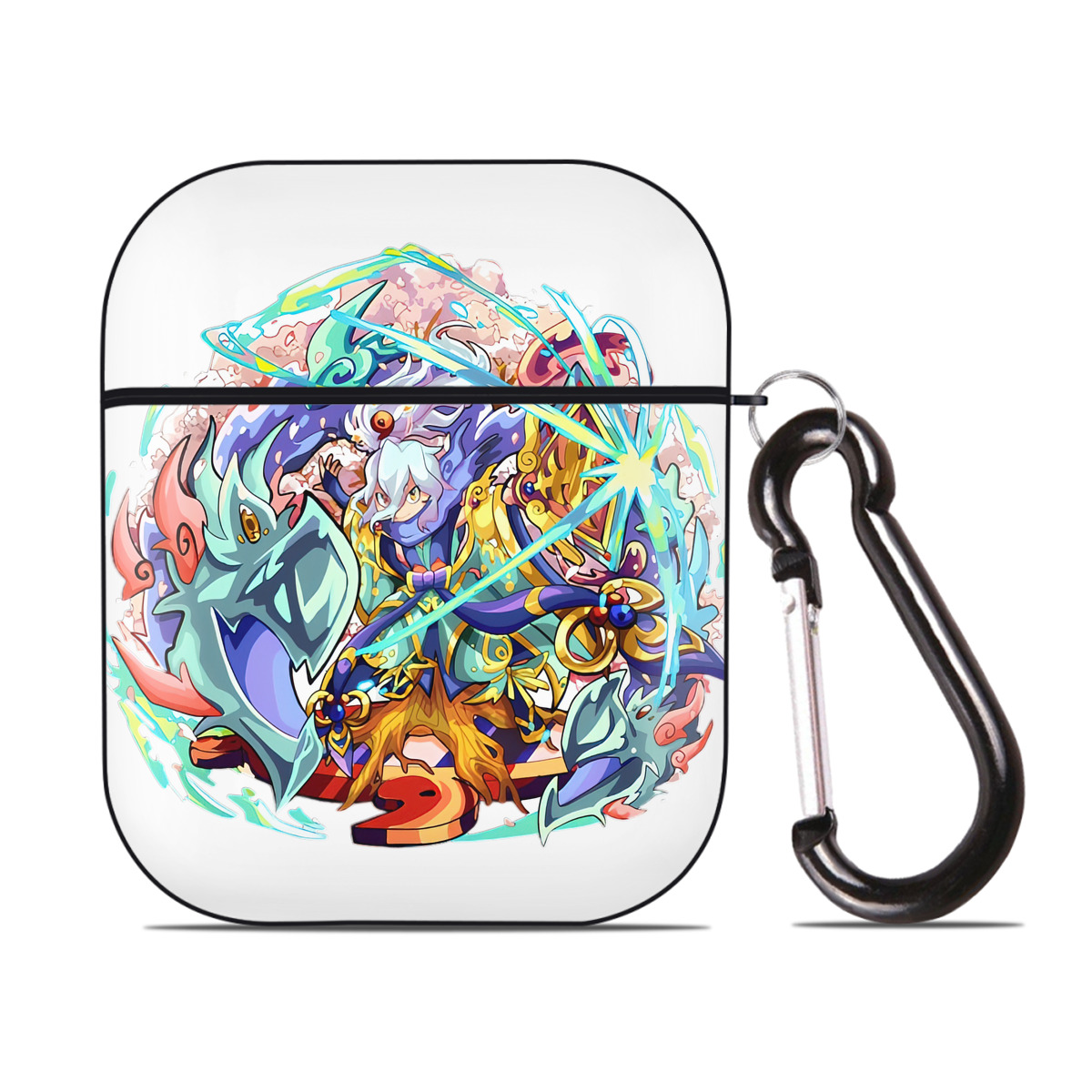 （画像用） 妖怪ウォッチ Yo-kai Watch AirPods 第2世代保護ケース ハードシェル ブラック 耐衝撃・防指紋・カラビナ付き