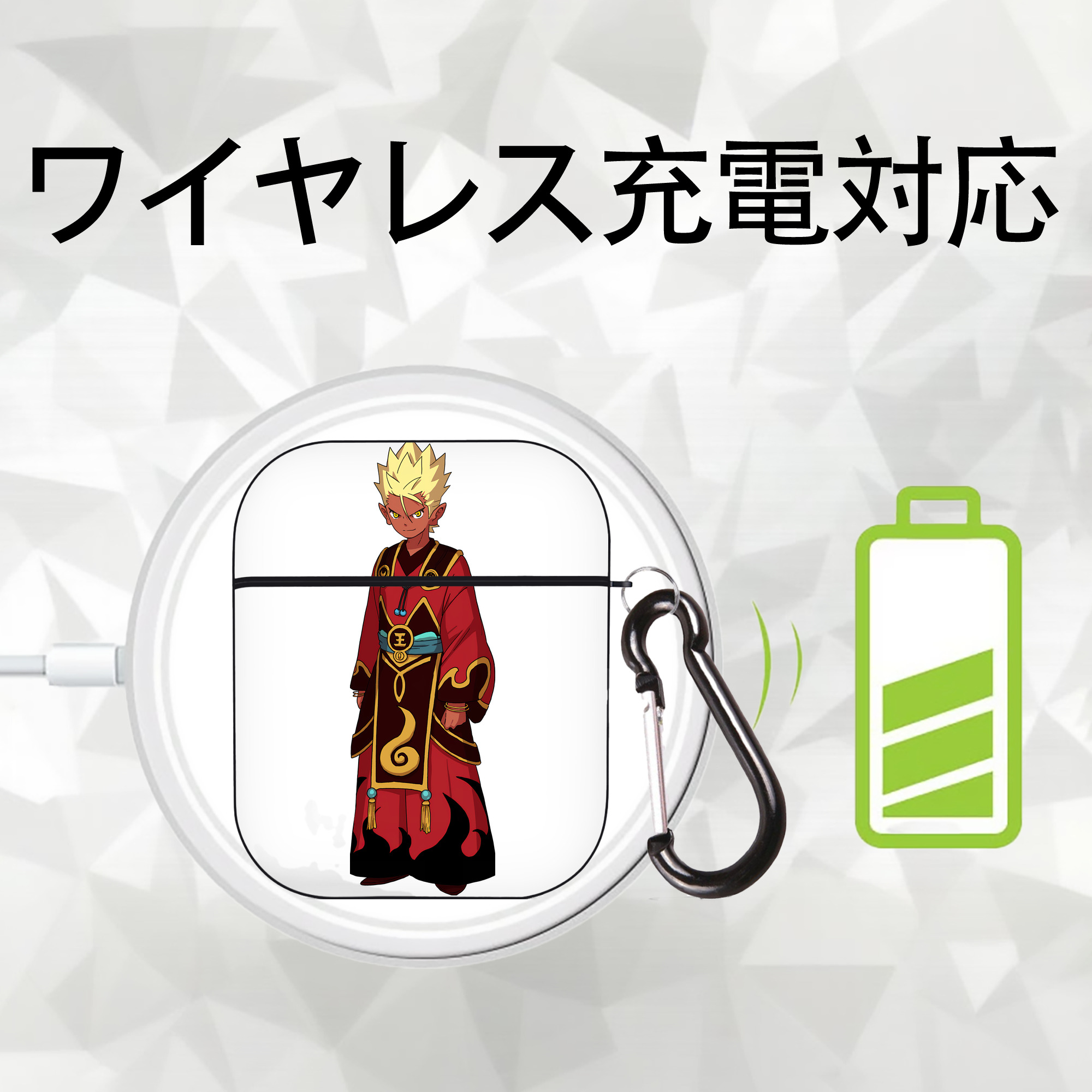 妖怪ウォッチ Yo-kai Watch AirPods 第2世代保護ケース ハードシェル ブラック 耐衝撃・防指紋・カラビナ付き