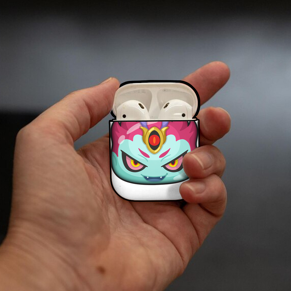 妖怪ウォッチ Yo-kai Watch AirPods 第2世代保護ケース ハードシェル ブラック 耐衝撃・防指紋・カラビナ付き