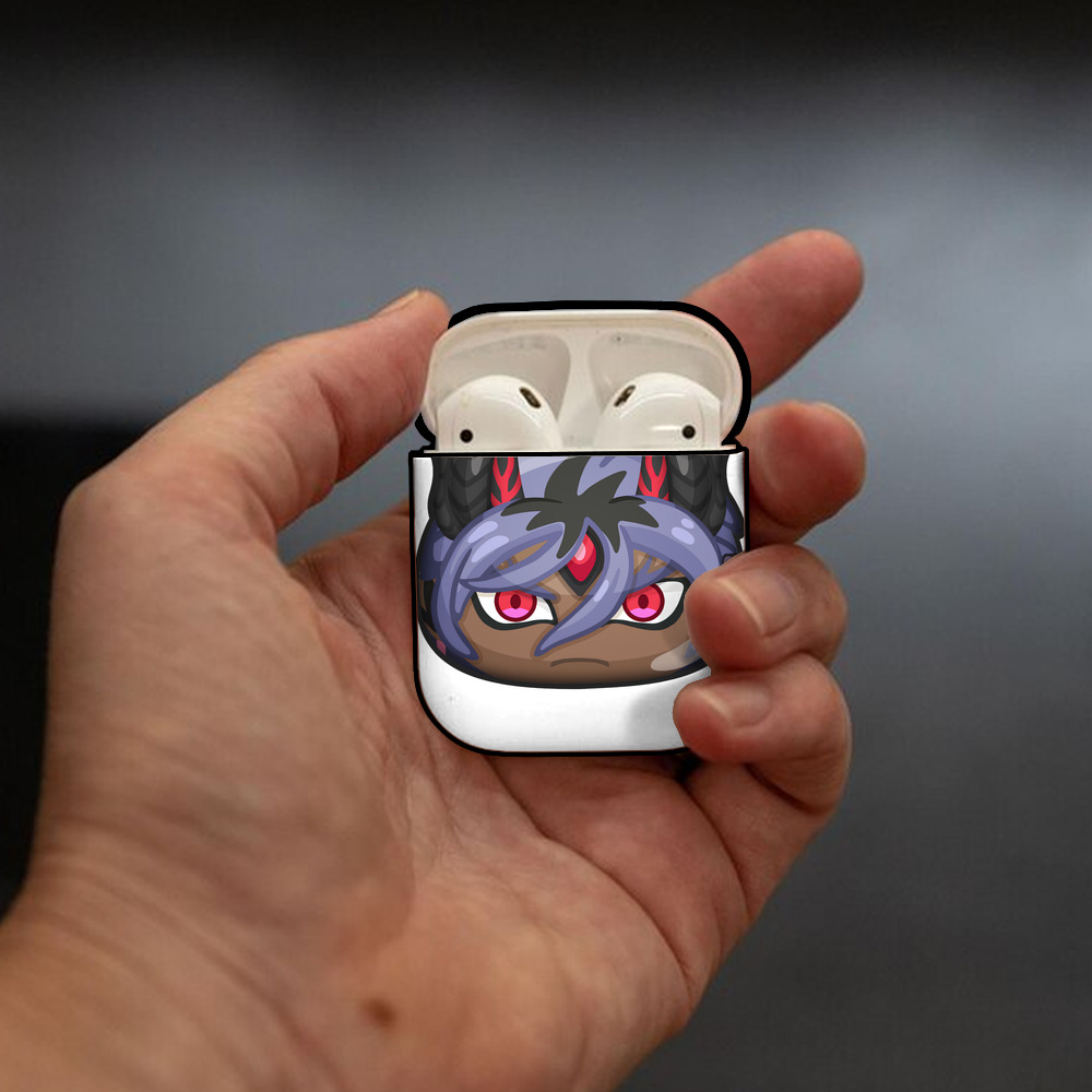 妖怪ウォッチ Yo-kai Watch AirPods 第2世代保護ケース ハードシェル ブラック 耐衝撃・防指紋・カラビナ付き