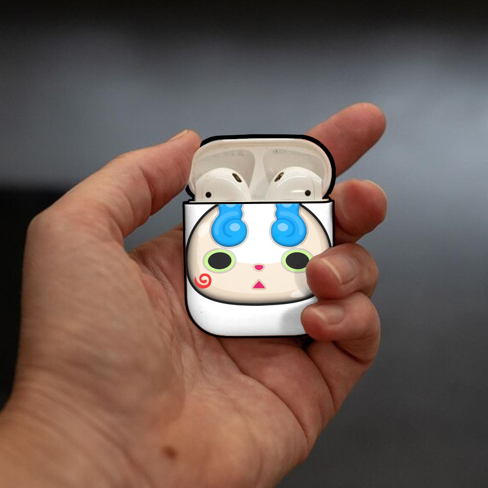 妖怪ウォッチ Yo-kai Watch AirPods 第2世代保護ケース ハードシェル ブラック 耐衝撃・防指紋・カラビナ付き