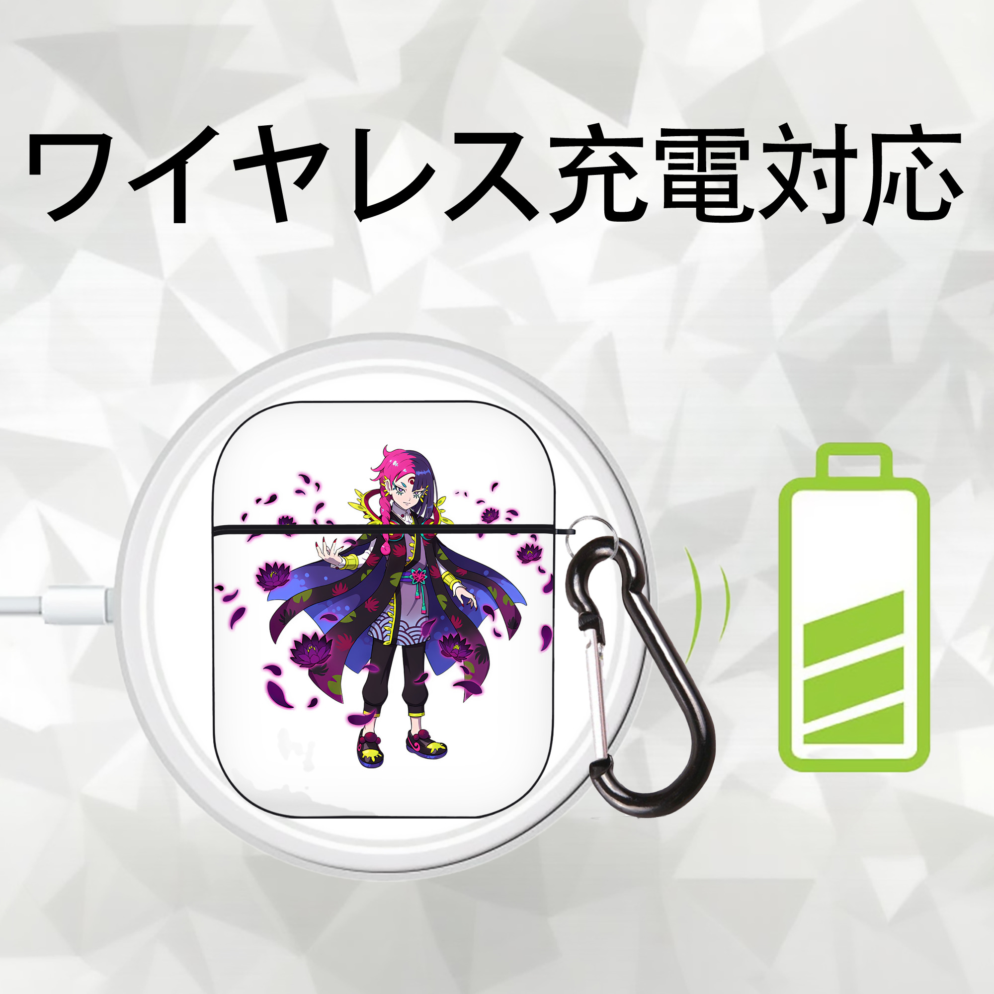 妖怪ウォッチ Yo-kai Watch AirPods 第2世代保護ケース ハードシェル ブラック 耐衝撃・防指紋・カラビナ付き