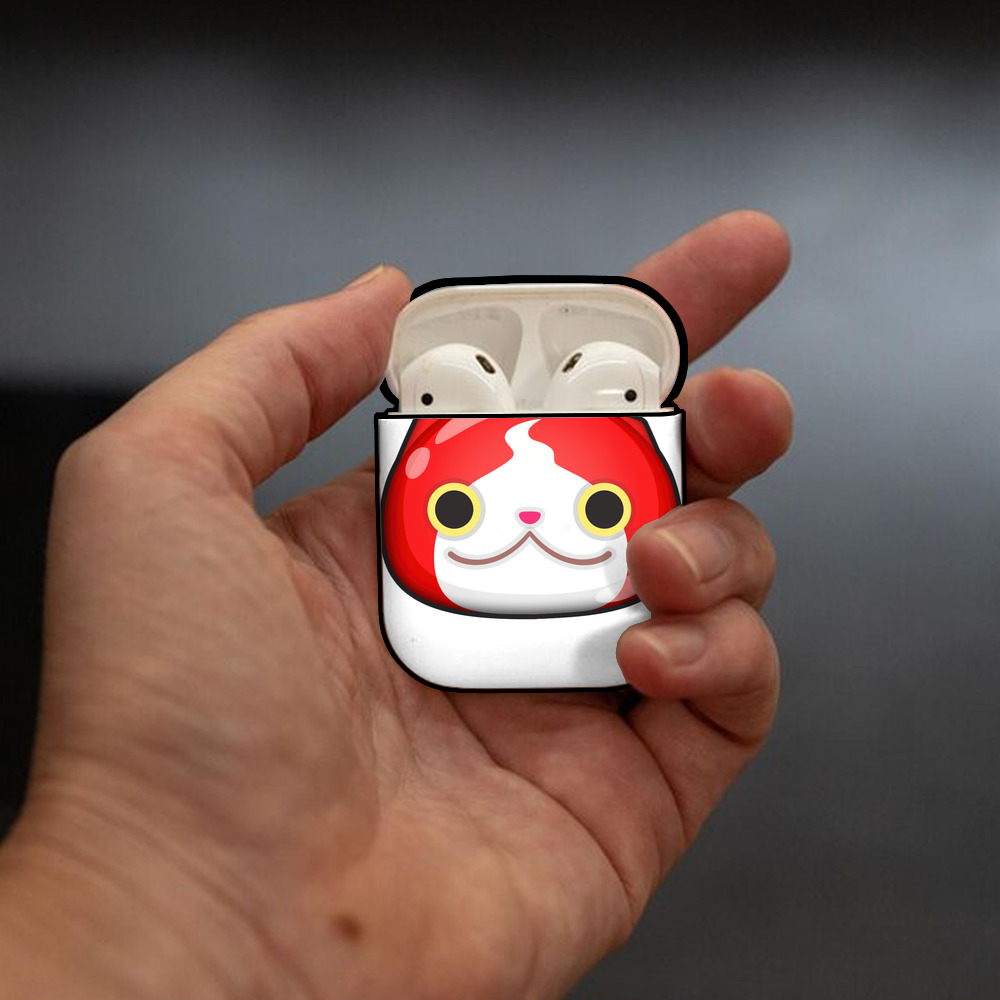 妖怪ウォッチ Yo-kai Watch AirPods 第2世代保護ケース ハードシェル ブラック 耐衝撃・防指紋・カラビナ付き