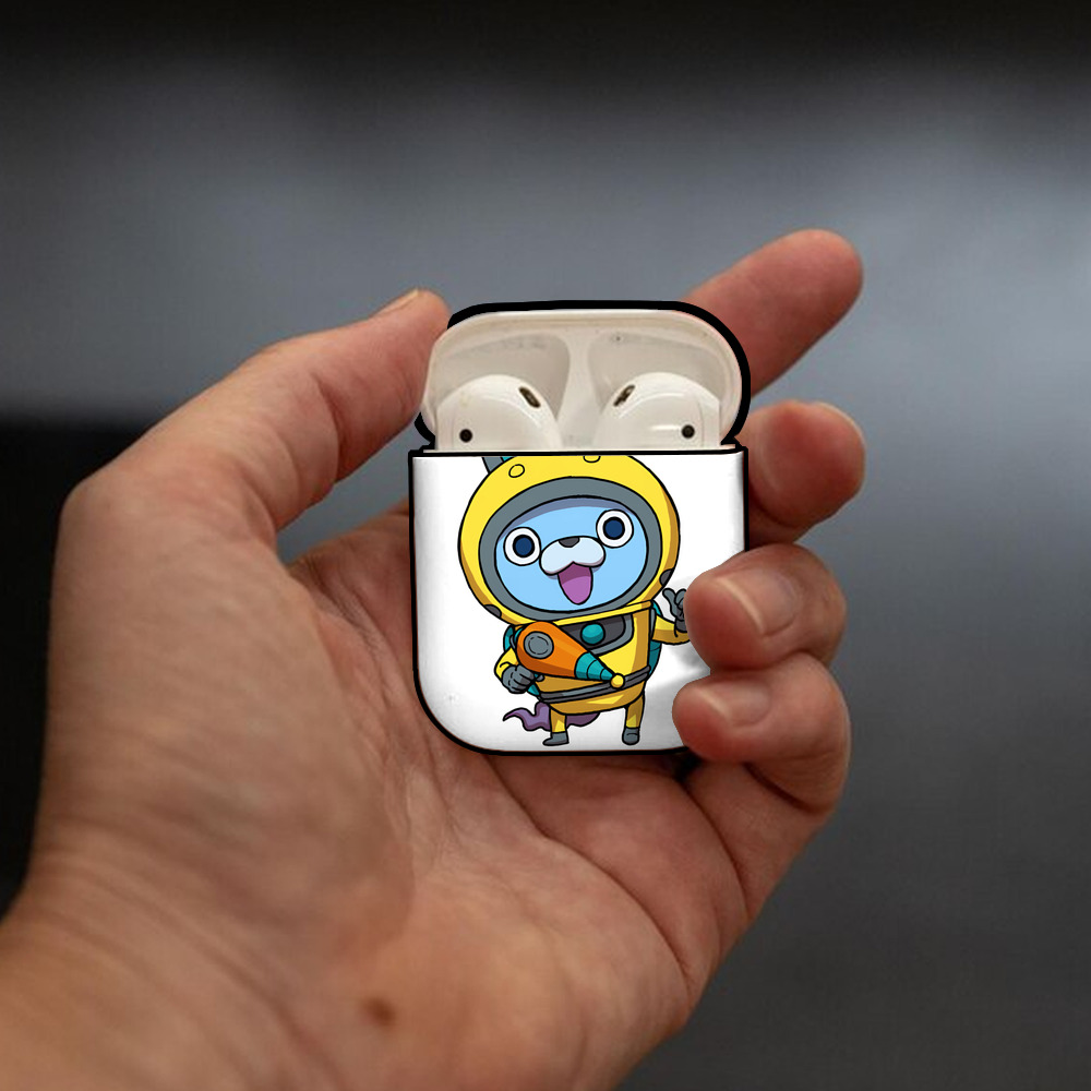 妖怪ウォッチ Yo-kai Watch AirPods 第2世代保護ケース ハードシェル ブラック 耐衝撃・防指紋・カラビナ付き