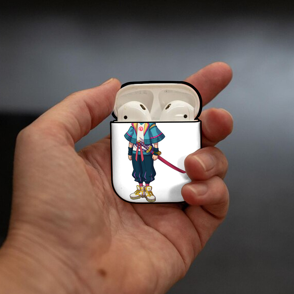 妖怪ウォッチ Yo-kai Watch AirPods 第2世代保護ケース ハードシェル ブラック 耐衝撃・防指紋・カラビナ付き