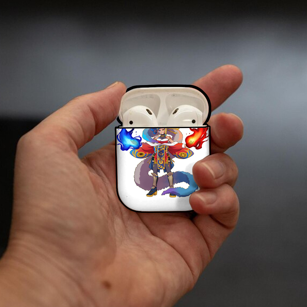 妖怪ウォッチ Yo-kai Watch AirPods 第2世代保護ケース ハードシェル ブラック 耐衝撃・防指紋・カラビナ付き