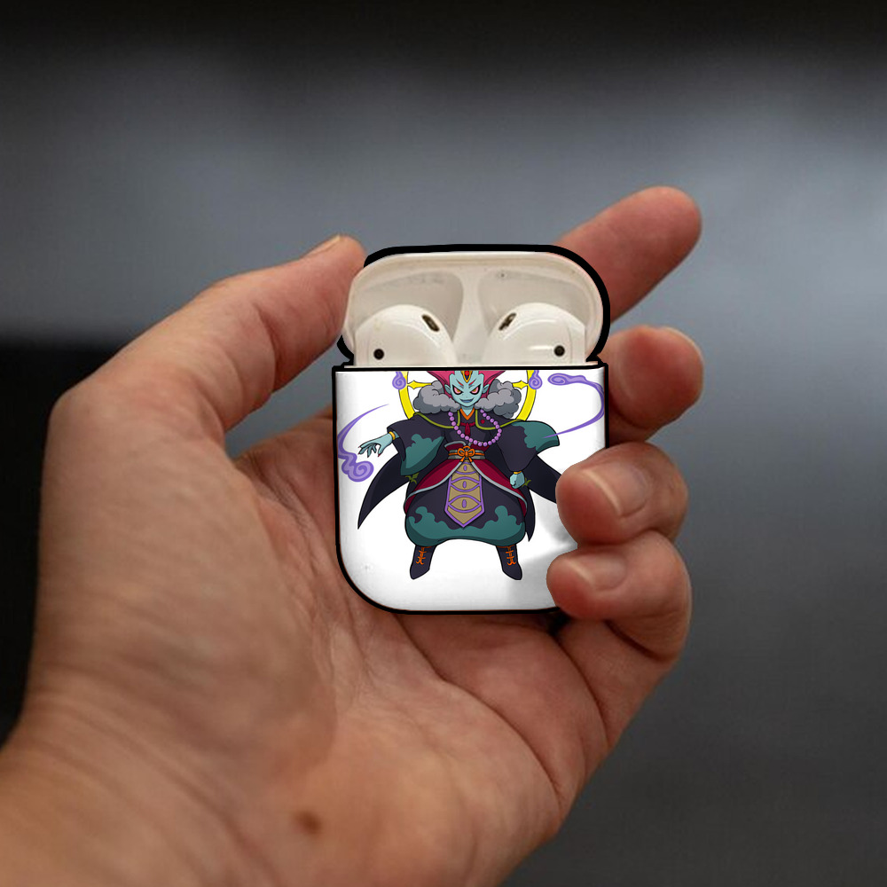 妖怪ウォッチ Yo-kai Watch AirPods 第2世代保護ケース ハードシェル ブラック 耐衝撃・防指紋・カラビナ付き