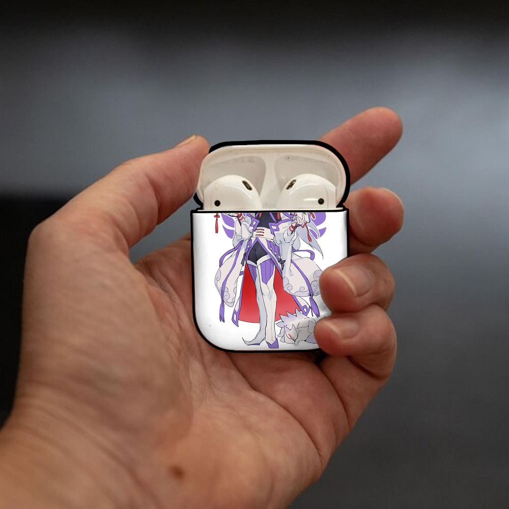 妖怪ウォッチ Yo-kai Watch AirPods 第2世代保護ケース ハードシェル ブラック 耐衝撃・防指紋・カラビナ付き