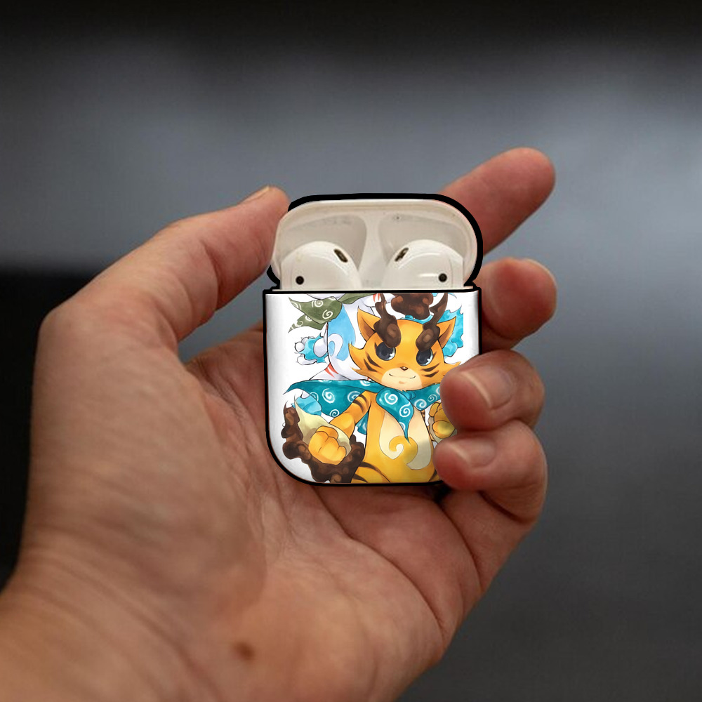 妖怪ウォッチ Yo-kai Watch AirPods 第2世代保護ケース ハードシェル ブラック 耐衝撃・防指紋・カラビナ付き
