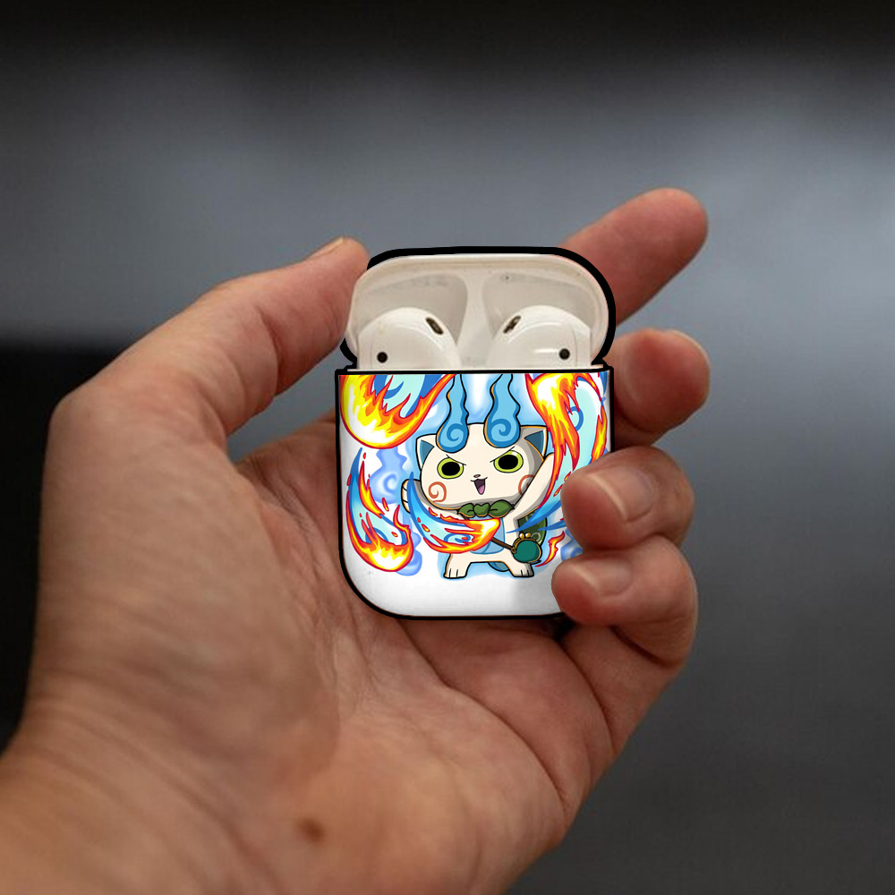 妖怪ウォッチ Yo-kai Watch AirPods 第2世代保護ケース ハードシェル ブラック 耐衝撃・防指紋・カラビナ付き