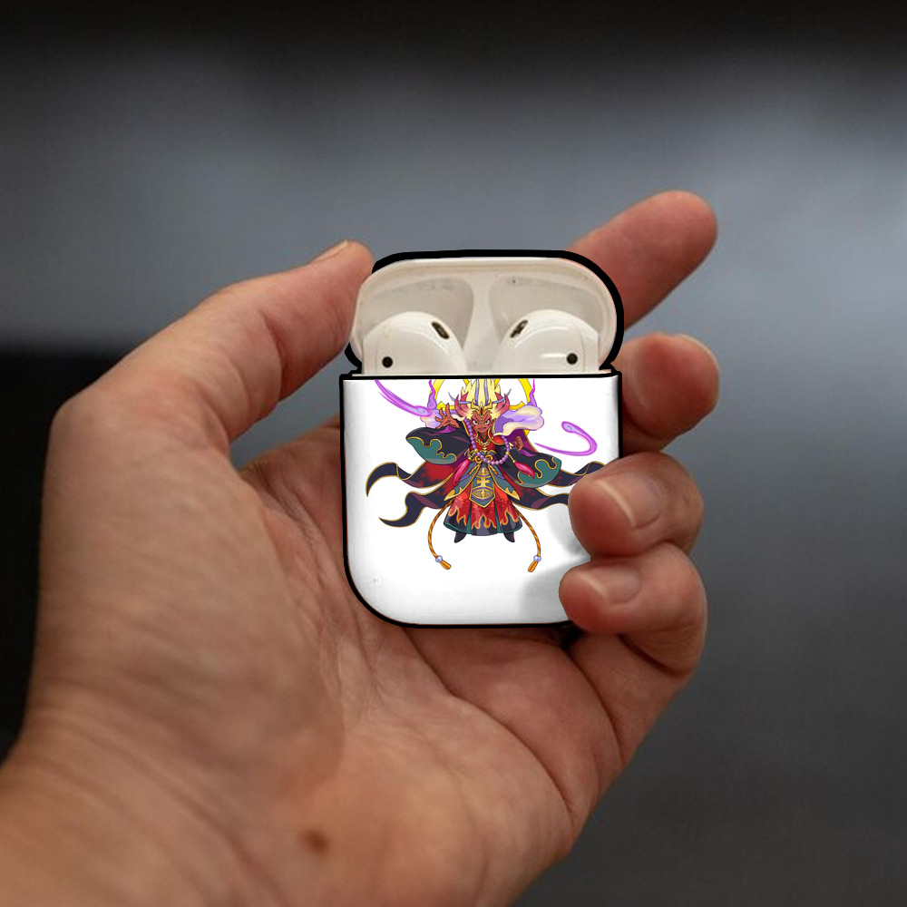 妖怪ウォッチ Yo-kai Watch AirPods 第2世代保護ケース ハードシェル ブラック 耐衝撃・防指紋・カラビナ付き