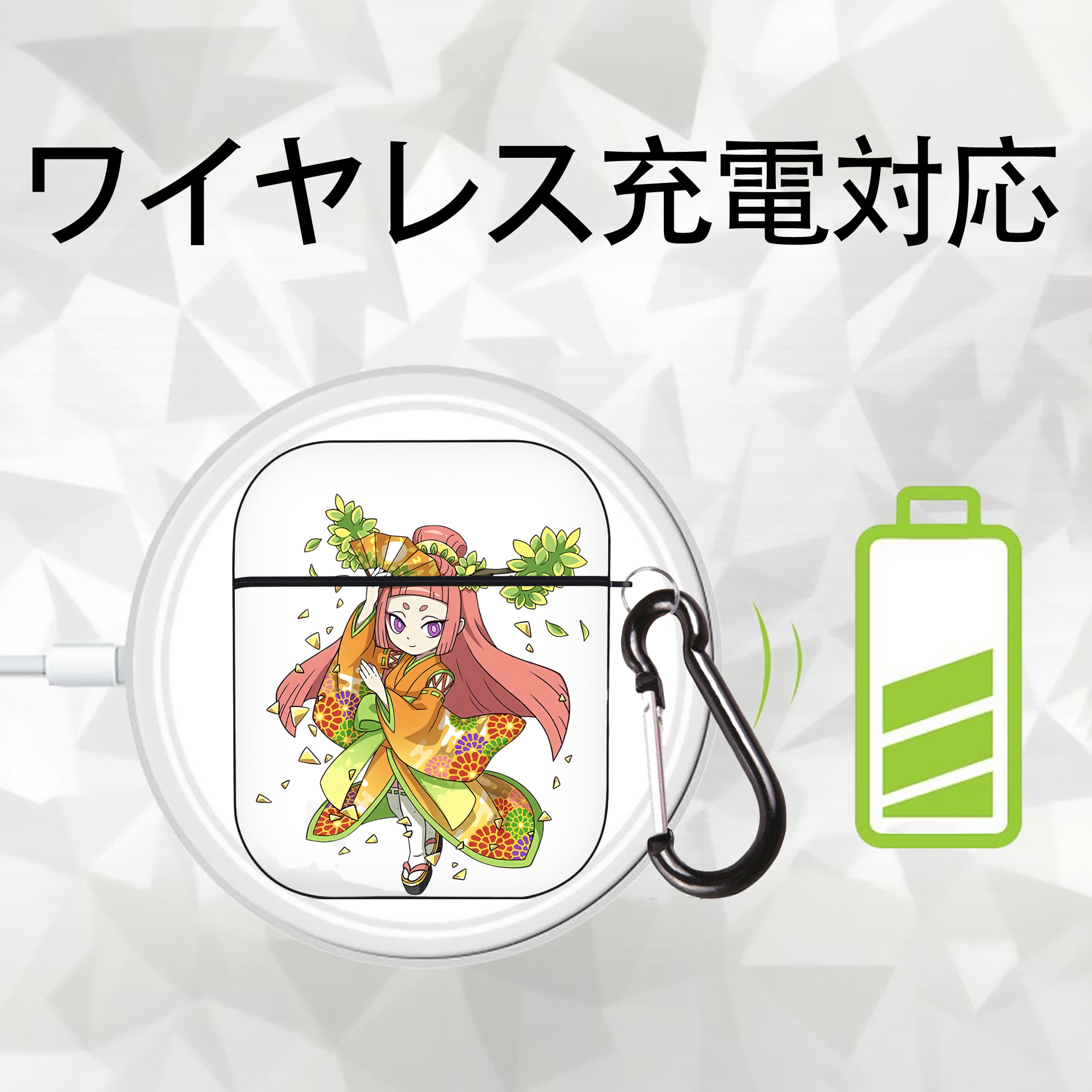 妖怪ウォッチ Yo-kai Watch AirPods 第2世代保護ケース ハードシェル ブラック 耐衝撃・防指紋・カラビナ付き