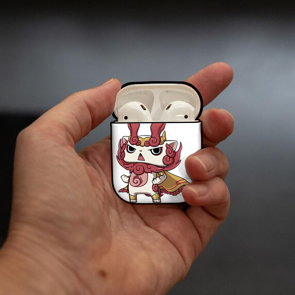 妖怪ウォッチ Yo-kai Watch AirPods 第2世代保護ケース ハードシェル ブラック 耐衝撃・防指紋・カラビナ付き
