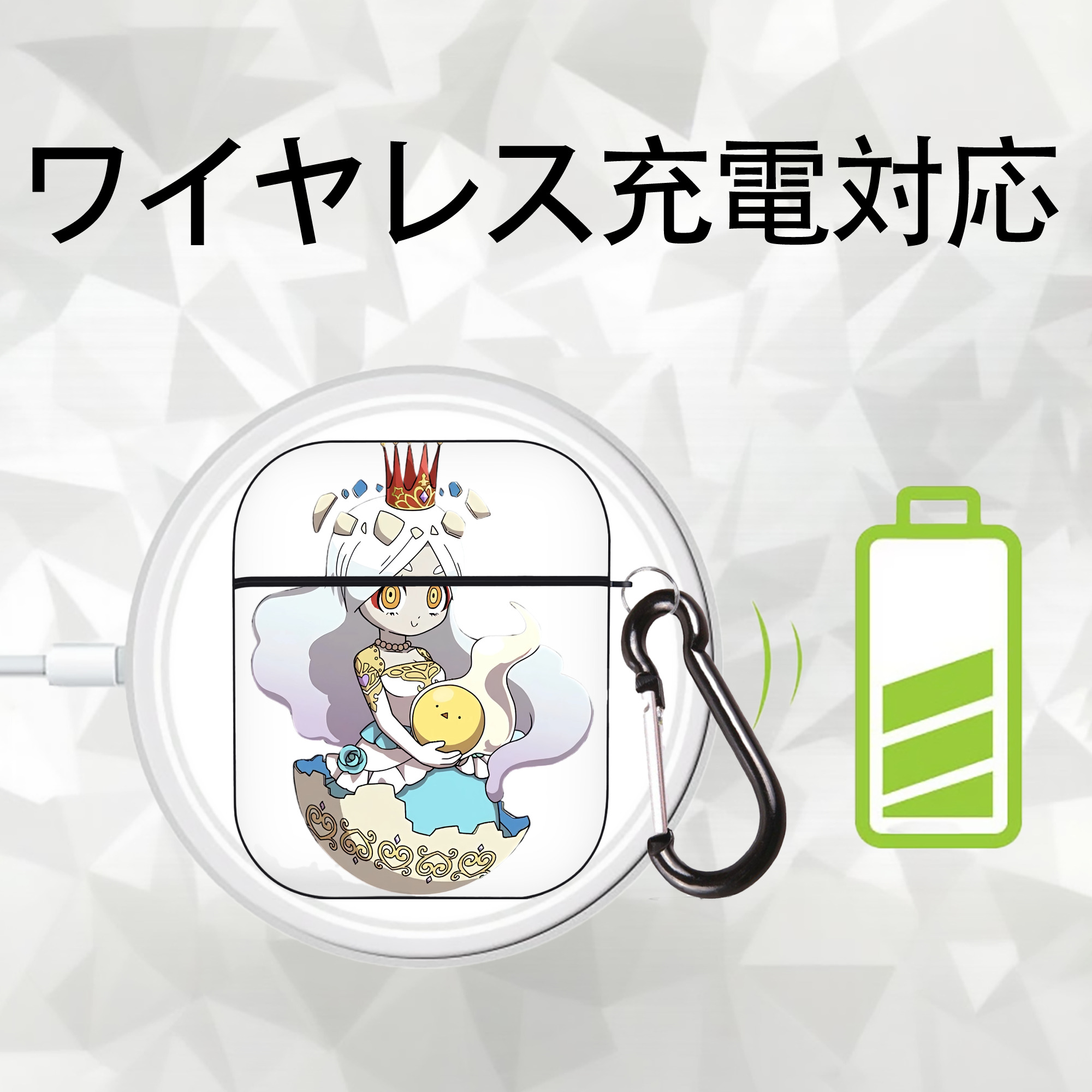 妖怪ウォッチ Yo-kai Watch AirPods 第2世代保護ケース ハードシェル ブラック 耐衝撃・防指紋・カラビナ付き