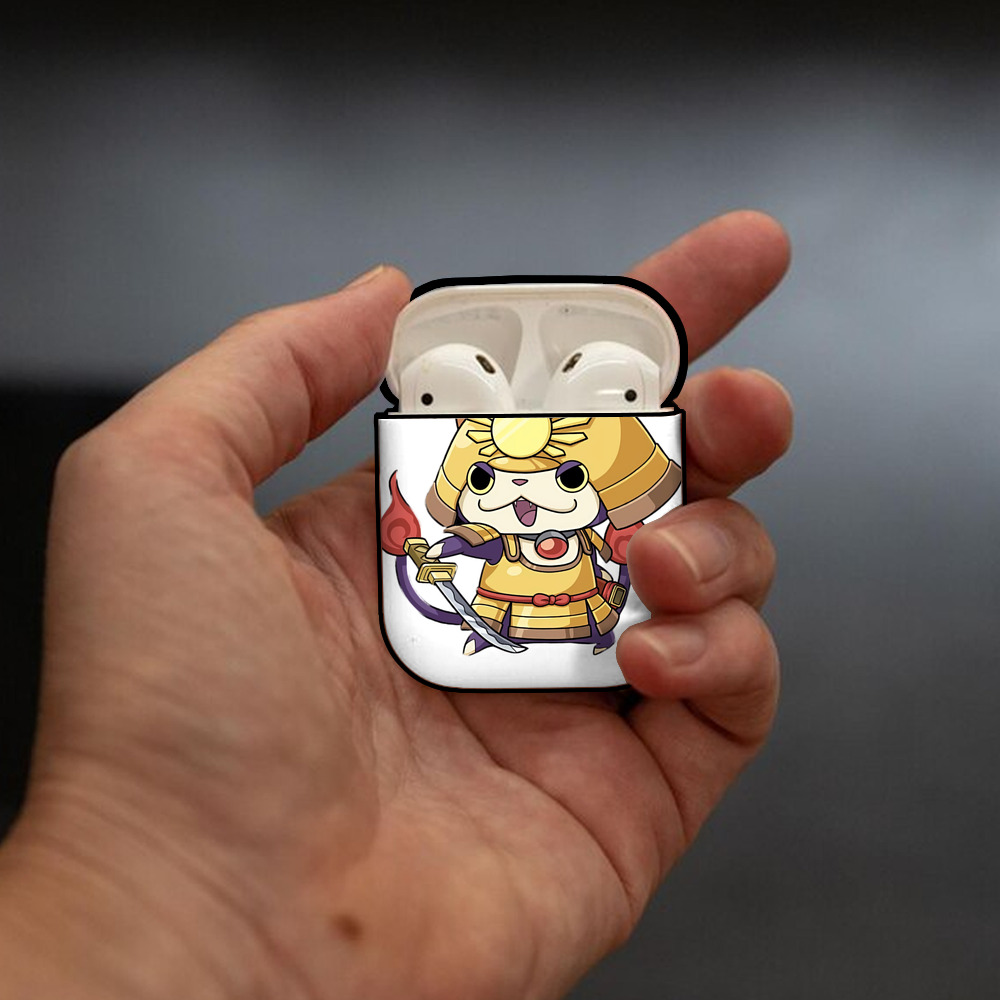 妖怪ウォッチ Yo-kai Watch AirPods 第2世代保護ケース ハードシェル ブラック 耐衝撃・防指紋・カラビナ付き