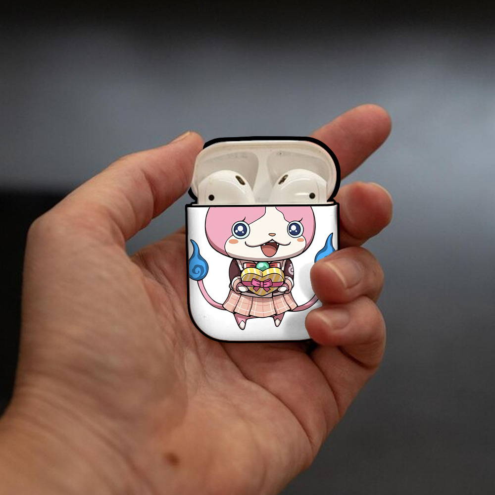 妖怪ウォッチ Yo-kai Watch AirPods 第2世代保護ケース ハードシェル ブラック 耐衝撃・防指紋・カラビナ付き
