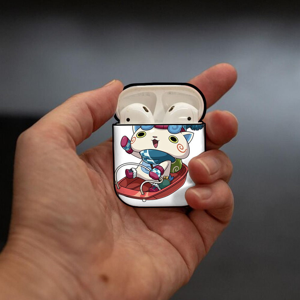 妖怪ウォッチ Yo-kai Watch AirPods 第2世代保護ケース ハードシェル ブラック 耐衝撃・防指紋・カラビナ付き