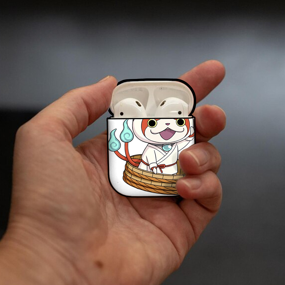 妖怪ウォッチ Yo-kai Watch AirPods 第2世代保護ケース ハードシェル ブラック 耐衝撃・防指紋・カラビナ付き