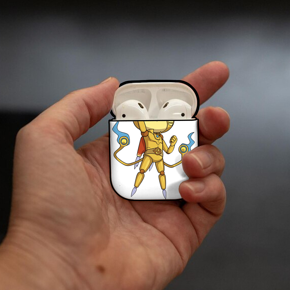 妖怪ウォッチ Yo-kai Watch AirPods 第2世代保護ケース ハードシェル ブラック 耐衝撃・防指紋・カラビナ付き