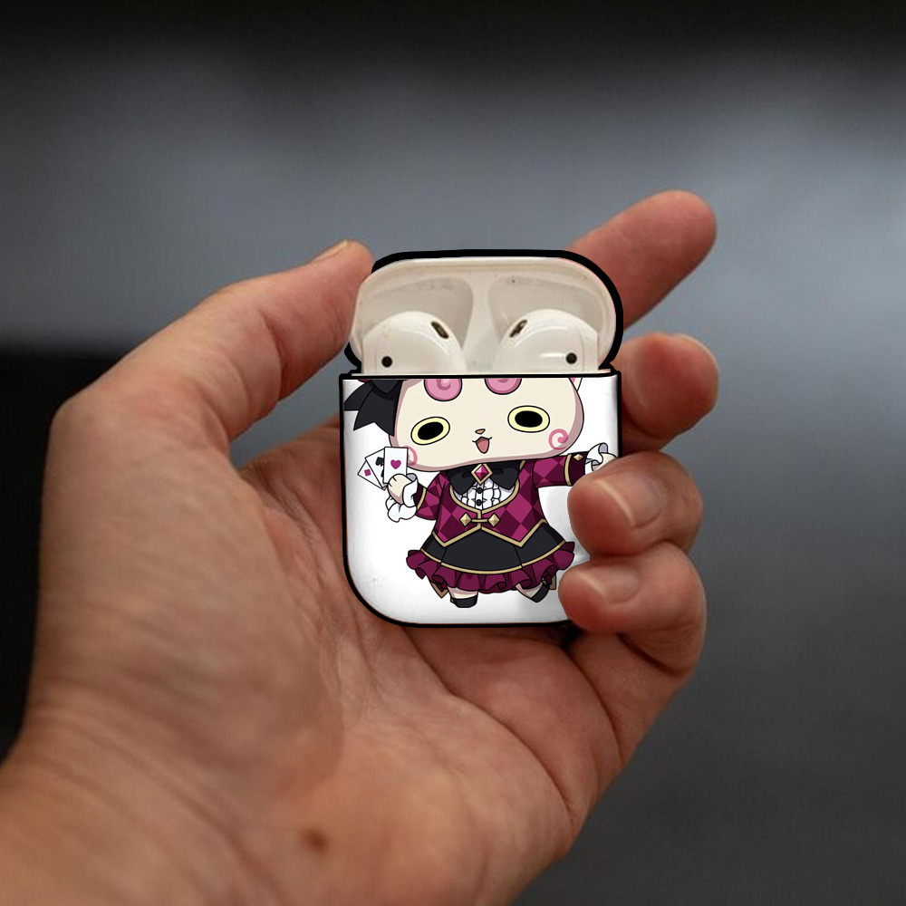 妖怪ウォッチ Yo-kai Watch AirPods 第2世代保護ケース ハードシェル ブラック 耐衝撃・防指紋・カラビナ付き