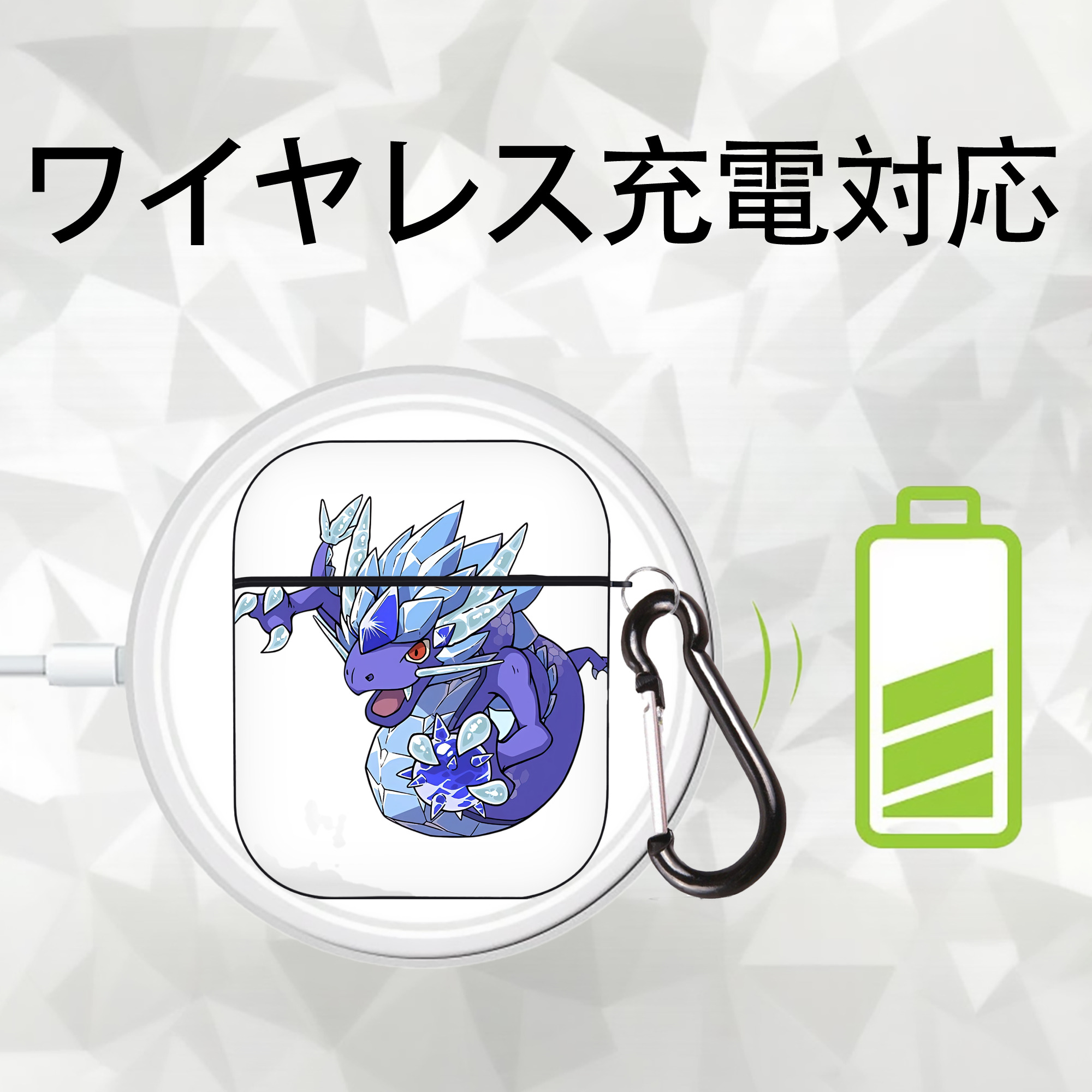 妖怪ウォッチ Yo-kai Watch AirPods 第2世代保護ケース ハードシェル ブラック 耐衝撃・防指紋・カラビナ付き