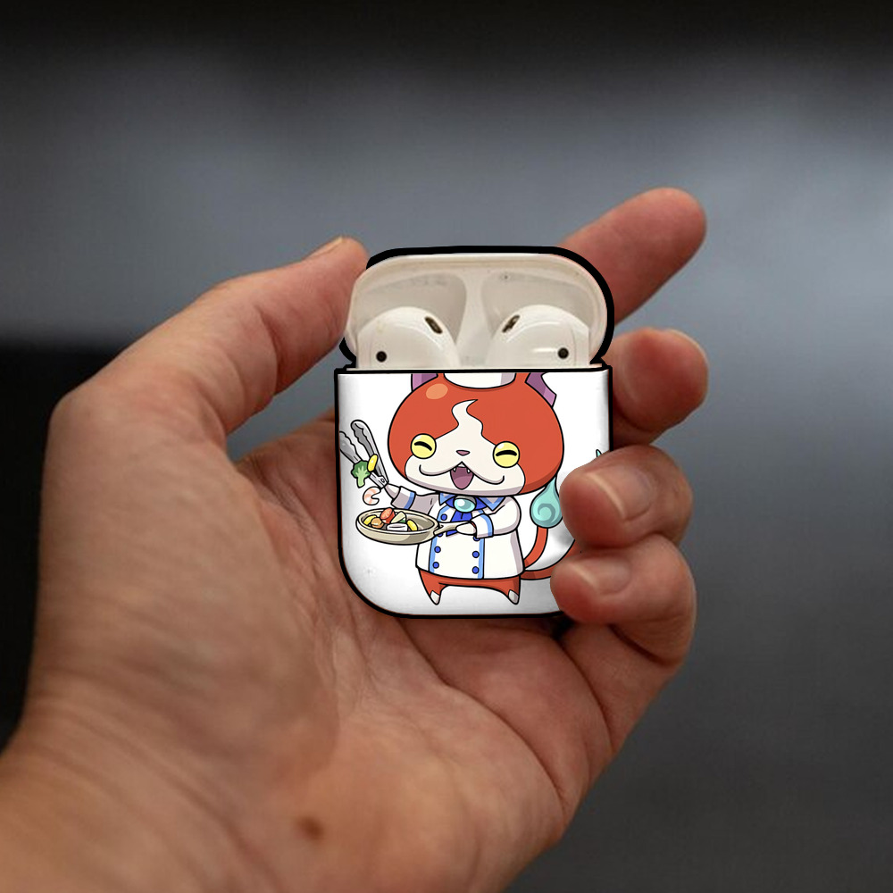 妖怪ウォッチ Yo-kai Watch AirPods 第2世代保護ケース ハードシェル ブラック 耐衝撃・防指紋・カラビナ付き